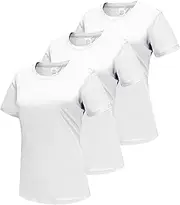 [DMVOD] 3-Pack Cotton Long/Short Sleeve T Shirts Women's Workout Tops for Ladies Tshirts Basic Fitted Plain Tee Crew Neck