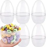 4.68 Inch Clear Easter Eggs Bulk, Plastic Easter Eggs Fillable Easter Eggs Hunt Egg for DIY or Baskets Dec Empty