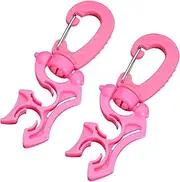 zolyet 2 Packs Scuba Diving BCD Regulator Hose Holder with Clip Suit for Low/High Pressure Hoses Regulators Gauges Accessory Orange