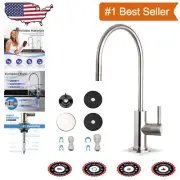 Lead-Free Reverse Osmosis Faucet - 360° Rotating for Kitchen with Brushed Nic...