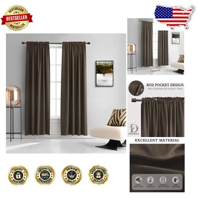 Elegant Triple Weave Blackout Curtains - Thermal Insulated Rod Pocket Drapes