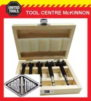 CARBITOOL 5pce TUNGSTEN CARBIDE TIPPED FORSTNER BIT SET IN WOODEN BOX