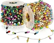 Dollhouse Christmas Lights Fake Light String Dollhouse Christmas Decorations Christmas Miniature Light String for Crafts Furniture Accessories String Lights Doll House Pretend Play (32.8 Feet)