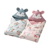 在飛比找momo購物網優惠-【JoyNa】新生兒加厚睡袋 保暖包巾 泡泡絨連帽抱被毯(納