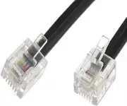 World of Data - 1m ADSL Cable - Gold Contact Pins Internet Broadband Router Modem RJ11 Phone Socket BLACK