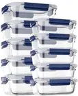 Glass Food Storage Containers with Lids Airtight, 10 Pack Meal Prep Container...