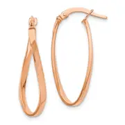 10K Rose Gold Polished Hinged Hoop Earrings