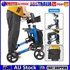 Rollator Walking Frame Walker Seat Easy Folding Wheelchair Aid for Adult Elderly