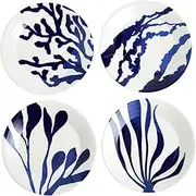 [Royal Doulton] 1815 Pacific Plate 9.4in Mixed Patterns Blue Set of 4