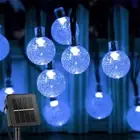 Solar String Lights Outdoor 200 Led Crystal Globe Lights Waterproof Solar Festoo