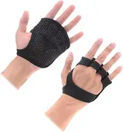 NOLITOY Ventilated Non Slip Workout Mitts for Weight Lifting Half Finger Protective Gloves for Cross Training and Fitness for Pull Ups and Strength Training Black