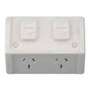 Clipsal Weathershield Series Powerpoint Sw Weatherproof Ip53 15 Amps 250V Resistant Grey - WSC227/2/15-RG