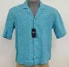 Hugo Boss Black Label Blue Feather Button Up S/S Men's Shirt NWT $155 Choose Sz