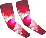 [FHEDVBN] Valentine's Day Love Heart Arm Sleeves Compression Arm Covers for Men Women Outdoor Sun Sleeves Cooling Sports Sleeve, Black
