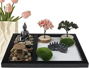 Zen Garden Kit,Sand Garden Meditation Crafts Miniature Japanese Accent | Tabletop Artistic Zen Decoration for Home, Entryway, Business, Living Room, Study Room