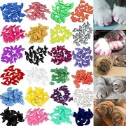 [VICTHY] 140pcs Cat Nail Caps, Colorful Pet Cat Soft Claws Nail Covers for Cat Claws with Glue and Applicators Medium Size