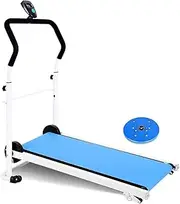 Treadmills Adjustable Incline Fitness Exercise Jogging Treadmill Foldable Steel Frame Treadmills Small Mechanical Treadmill Suitable for Home Blue