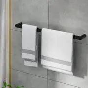 600mm Towel Rail Rack Holder Single Wall Mounted Stainless Steel Black