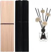 100Pcs Reed Diffuser Sticks, Betterjonny 25Cm Rattan Reed Sticks 50Pcs Black and