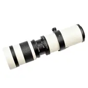 White 420-800mm F/8.3-16 Super Telephoto Lens Manual Zoom Lens for DSLR Cameras Nikon
