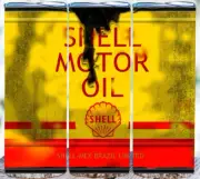 Cup Mug Dirty Motor Oil Shell style Tumbler 20 oz w/ Straw