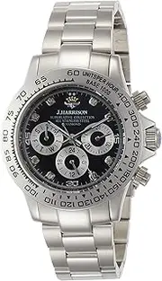 J.HARRISON(ジョン・ハリソン) J Harrison JH-014DS Men's Wristwatch, Silver, Dial color - black, Wristwatch, 8 stones Natural Diamond Multifunction Automatic & Hand-wind Watch