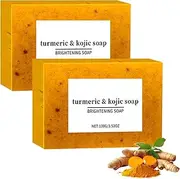 Menuha Kojic Acid Turmeric Soap, Bar Soap, Hydrating Facial Radiance Pads, Kojic Acid Dark Spot Remover Soap For Hyperpigmentation, Exfoliating Pads Collagen, Natural Turmeric Handmade Soap (2pcs)