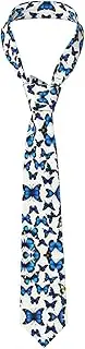 [YANYU] Many Blue Butterfly Print Men Necktie Classic And Stylish Ties For Business Weddings And Special Occasions, Black