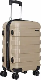 [HarmonyBliss] Expandable Carry On Luggage, 21-Inch with Spinner Wheels for Effortless Travel Convenience, champagne, 21", Modern