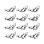 12Pcs 1/4"-20 Wing Nuts Carbon Steel Hand Twist Tighten Ear Butterfly Nut