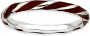 [JewelryWeb] 925 Sterling Silver Polished Twisted Brown Enameled 2.4 x 2.0mm Stackable Ring Size 6-Stackable-Ring for Women