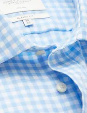 Hawes & Curtis Non Iron Blue & White Check Classic Shirt Size: 18" collar, 36" sleeve