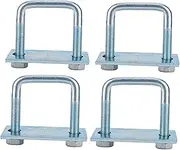 Zxpjkyu 4 U Bolt Brackets for Leaf Spring, Designed for Use with Trailers and Marine, 7.94x10.5 cm