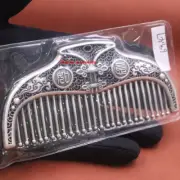 Solid 999 Fine Silver Cute Comb With Cheongsam Pattern Portable Comb 4.64inch
