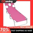 foldable sunlounger adjustable backrest pink 189x58x27 garden beach 0333