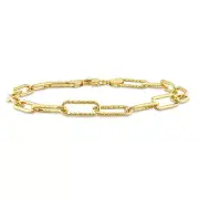 Amour 18k Yellow Gold Plated Sterling Silver 6mm Paperclip Chain Anklet - 9 in.