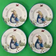 Beatrix Potter Easter Salad Plates Peter Rabbit Momma Rabbit Set 4 New