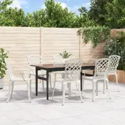Garden Chairs 6 pcs Cast Aluminium White vidaXL