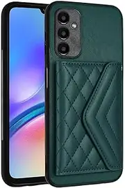 Case Compatible with Samsung Galaxy A14 5G / 4G Wallet Cover [PU Leather + Shell + Card Slot] Magnetic Clasp Kickstand Green