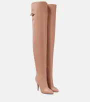 [Valentino Garavani] Valentino Garavani VLogo Signature 105 leather over-the-knee boots AU 4 beige