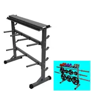 Home Gym - Weight Plate - Barbell Bar - Dumbell Weight Storage Rack - 300kg+