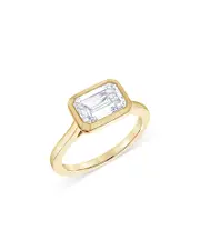 Bloomingdale's Fine Collection Certified Lab Grown Emerald Cut Diamond Bezel Set Engagement Ring in 18K Yellow Gold, 2.0 ct. t. w.