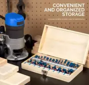 HILTEX 10108 - 24 Piece Tungsten Carbide Router Bit Set Woodworking Tools (K4)