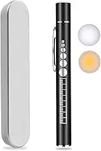 KEWAYO Pen Light, USB Rechargeable LED Pocket Pen Light Flashlight with Pupil Gauge Stainless Steel Clip Dual Light Source Penlight for Home and Outdoor Activities