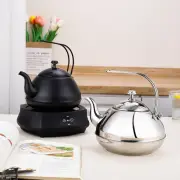 2L Boiling Teakettle Stainless Steel Metal Strainer Kettle Metal Black Teapot