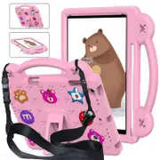 Catzon Strawberry Rugged iPad Case With Holder Shoulder Strap for PRO 9.7 Air1/ Air2-Pink