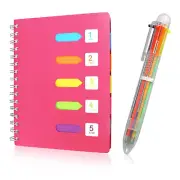 IEMIEBSHA 5 Subject Notebook with Tabs Dividers, A5 Double Spiral Bound Book wit