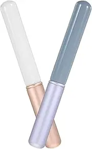 [Healeved] 2pcs Portable Lip Brush with Cover Ergonomic Lipstick Applicators for Easy Makeup Application for Travel and Everyday Use Includes Jade Wisteria Colors