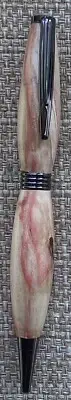 Twist Ballpoint Ink Pen Flame Box Elder Wood Cross Refill