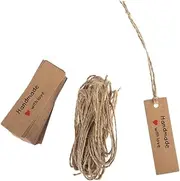 Mobestech Handmade Kraft Paper Present Tags with String for Clothing Wedding Decorations